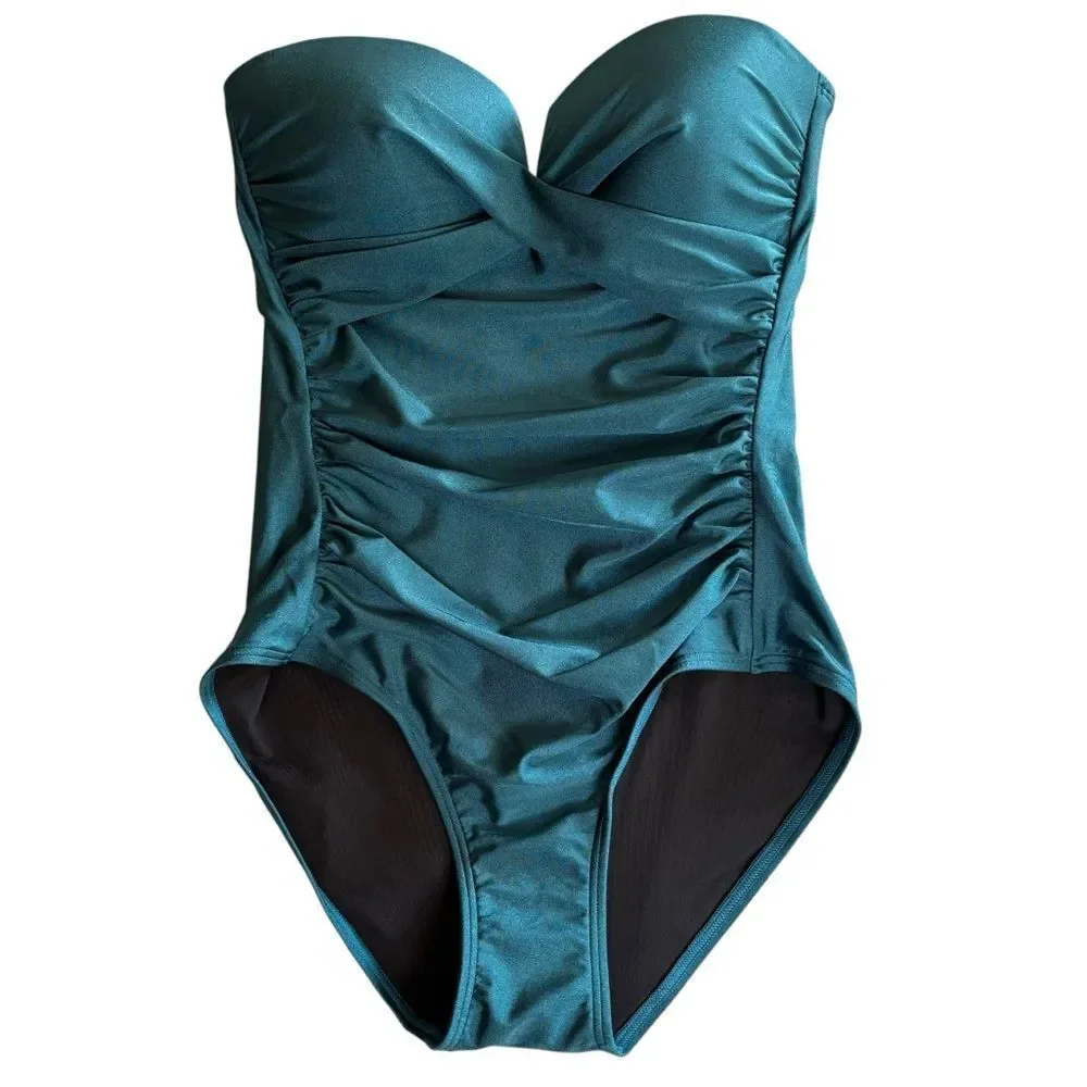 Calvin-klein Women's Green and Blue Swimsuit-one-piece